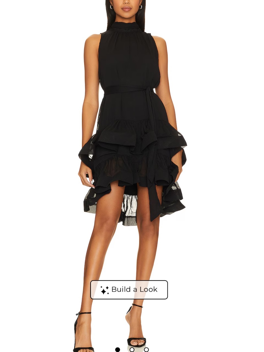 Elliatt Black Sleeveless Ruffle Hi-Low Mini Dress legacy NWT revolve